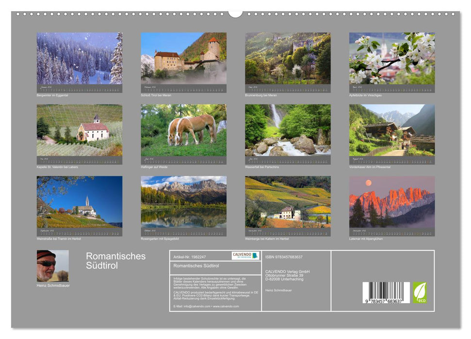 Romantisches Südtirol (CALVENDO Premium Wandkalender 2026)