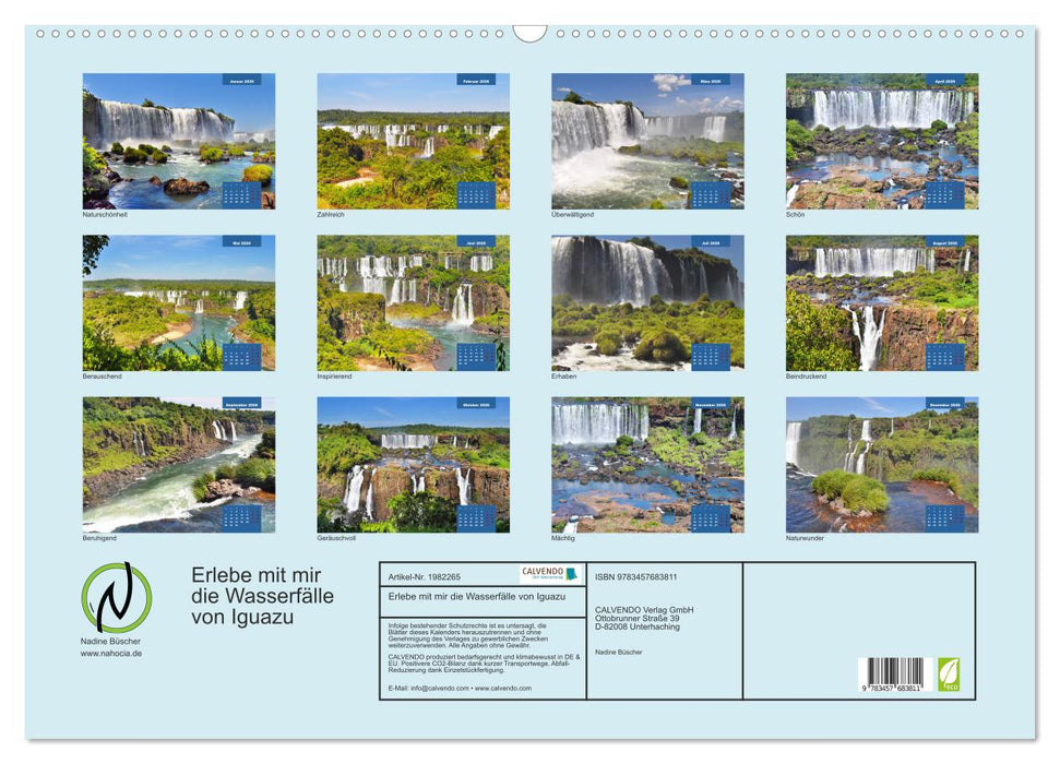 Erlebe mit mir die Wasserfälle von Iguazu (CALVENDO Wandkalender 2026)