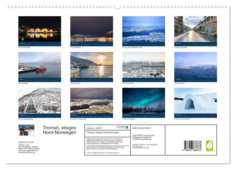 Tromsö, eisiges Nord-Norwegen (CALVENDO Premium Wandkalender 2026)