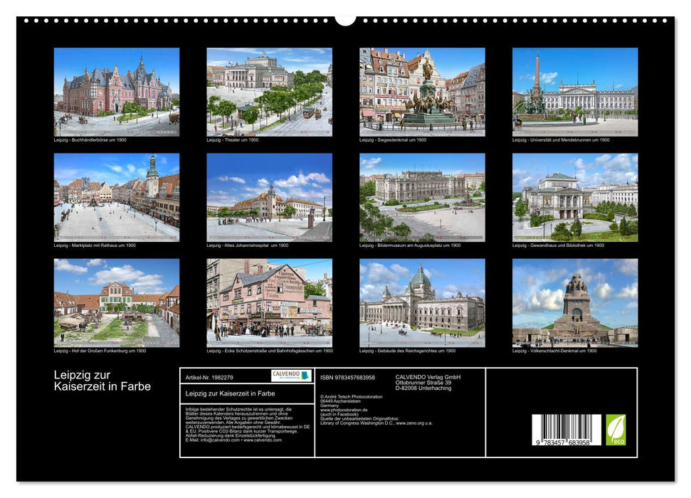 Leipzig zur Kaiserzeit in Farbe (CALVENDO Premium Wandkalender 2026)