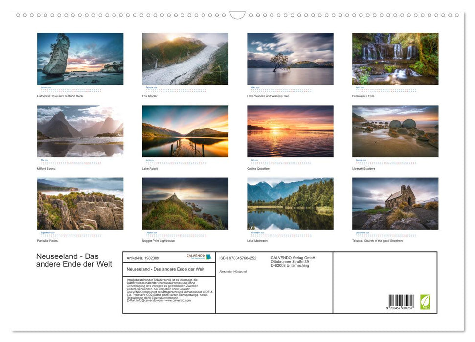 Neuseeland - Das andere Ende der Welt (CALVENDO Wandkalender 2026)