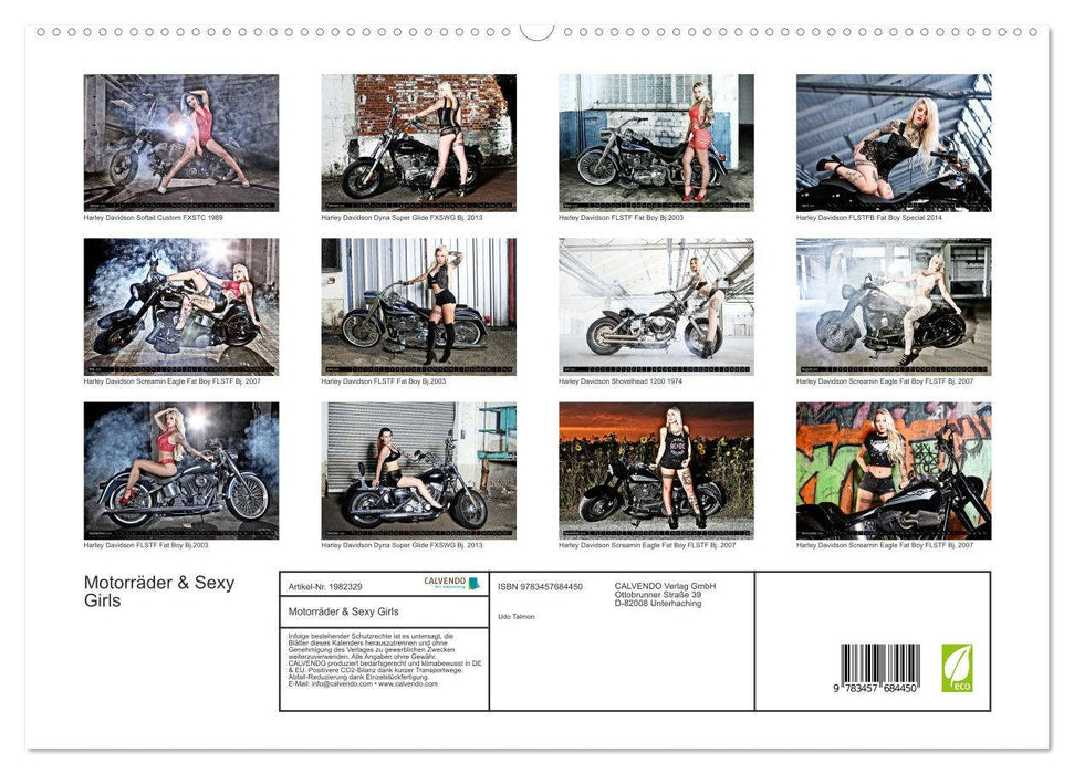 Motorräder & Sexy Girls (CALVENDO Premium Wandkalender 2026)