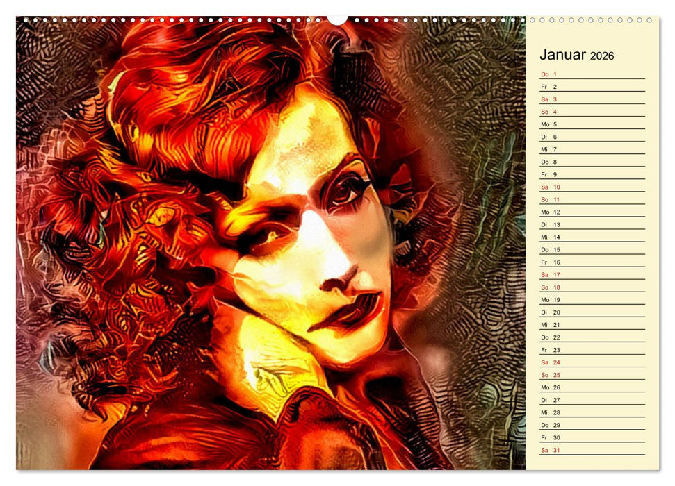 Malerische Mimen - Legenden des Stummfilms (CALVENDO Wandkalender 2026)