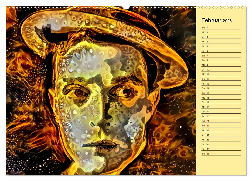 Malerische Mimen - Legenden des Stummfilms (CALVENDO Wandkalender 2026)