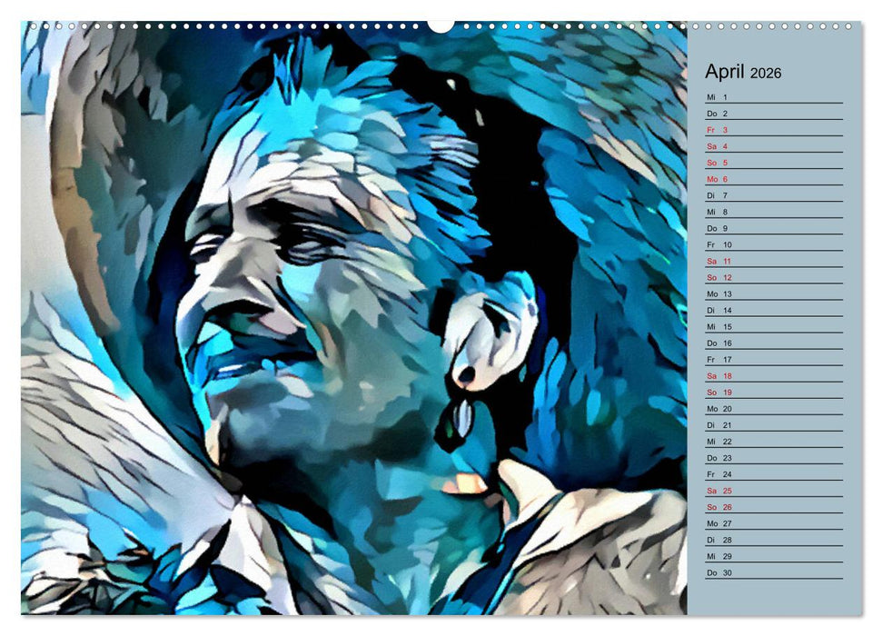 Malerische Mimen - Legenden des Stummfilms (CALVENDO Wandkalender 2026)