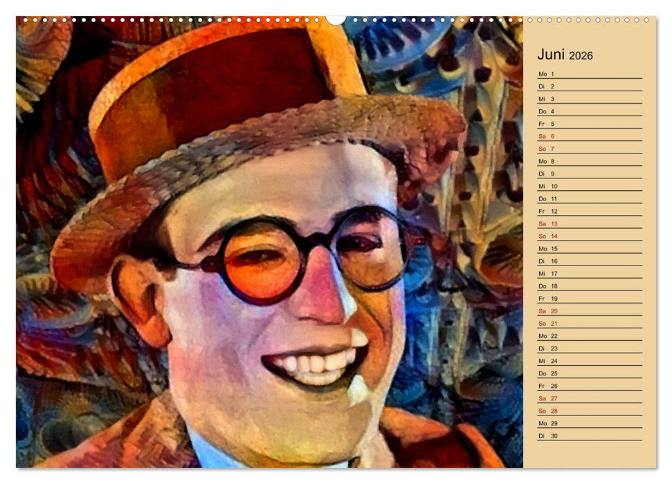 Malerische Mimen - Legenden des Stummfilms (CALVENDO Wandkalender 2026)