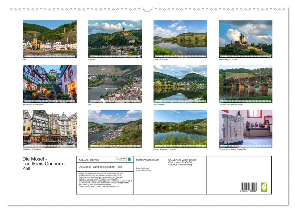 Die Mosel - Landkreis Cochem - Zell (CALVENDO Wandkalender 2026)