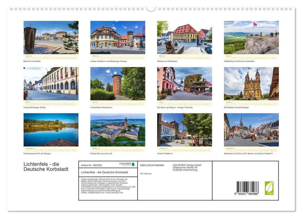 Lichtenfels - die Deutsche Korbstadt (CALVENDO Premium Wandkalender 2026)