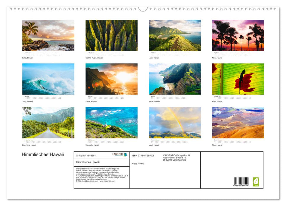 Himmlisches Hawaii (CALVENDO Wandkalender 2026)