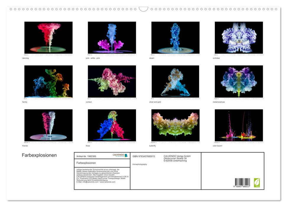 Farbexplosionen (CALVENDO Wandkalender 2026)