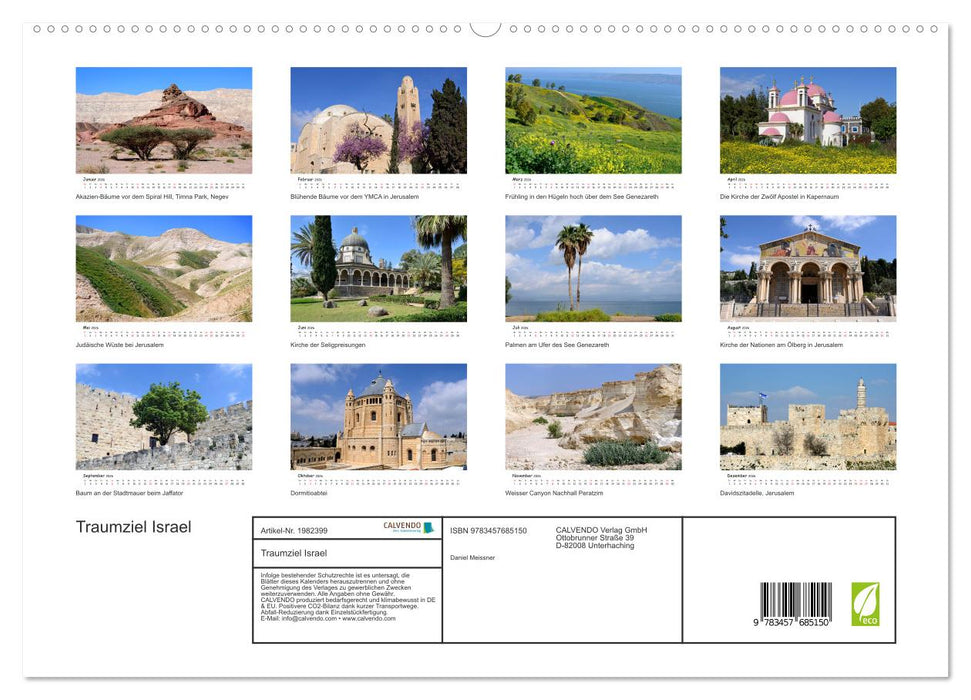 Traumziel Israel (CALVENDO Premium Wandkalender 2026)