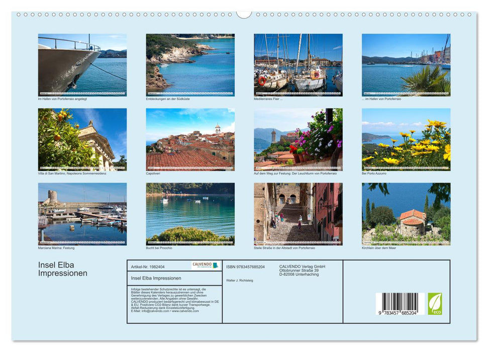 Insel Elba Impressionen (CALVENDO Premium Wandkalender 2026)