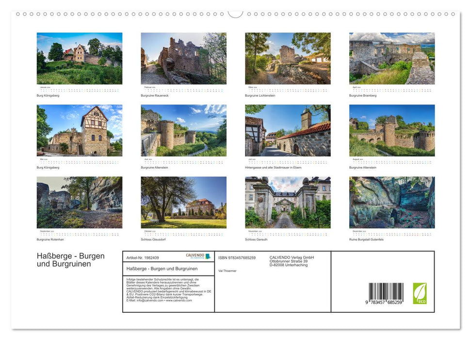 Haßberge - Burgen und Burgruinen (CALVENDO Premium Wandkalender 2026)