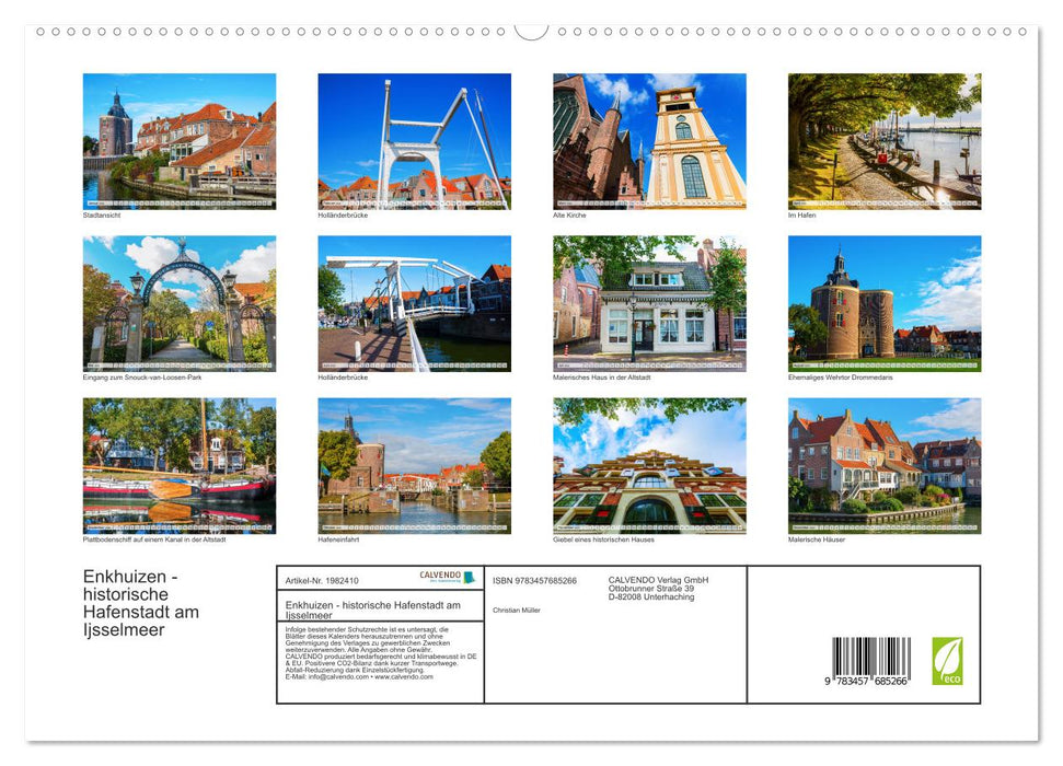 Enkhuizen - historische Hafenstadt am Ijsselmeer (CALVENDO Premium Wandkalender 2026)