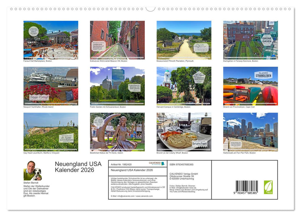 Neuengland USA Kalender 2026 (CALVENDO Premium Wandkalender 2026)