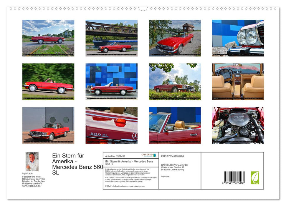 Ein Stern für Amerika - Mercedes Benz 560 SL (CALVENDO Premium Wandkalender 2026)
