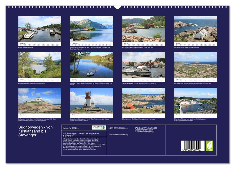 Südnorwegen - von Kristiansand bis Stavanger (CALVENDO Premium Wandkalender 2026)