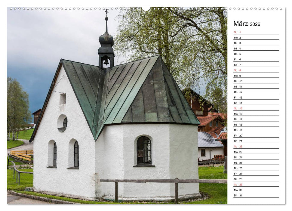 Kapellen - Kleinode im Ostallgäu mit Planerfunktion (CALVENDO Wandkalender 2026)