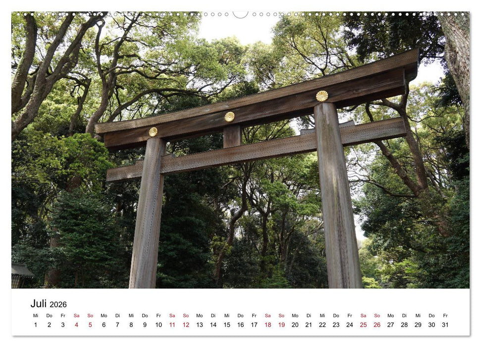 Tokio Kalender mit historischen Tempeln und Schreinen (CALVENDO Premium Wandkalender 2026)