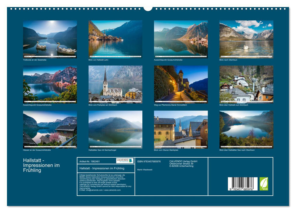 Hallstatt - Impressionen im Frühling (CALVENDO Premium Wandkalender 2026)
