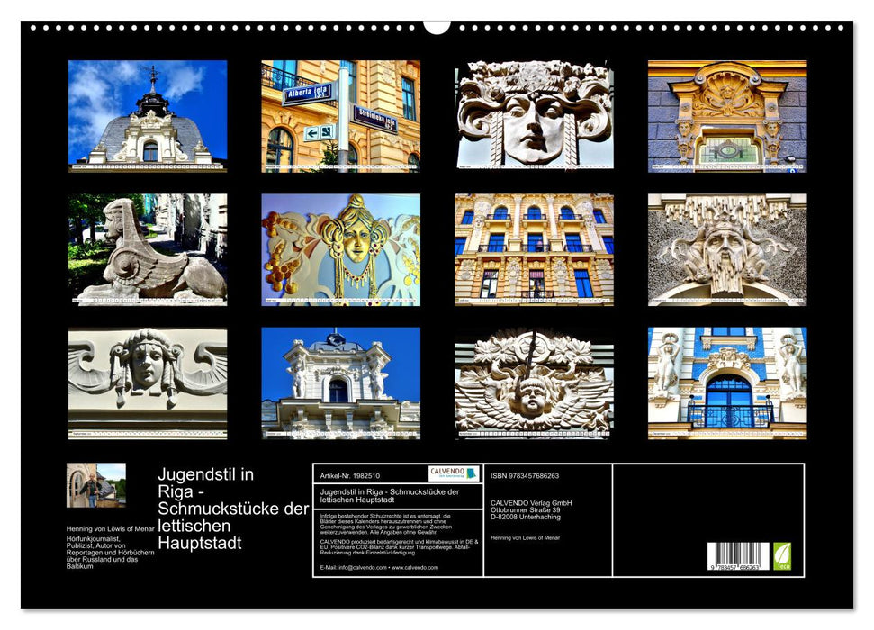 Jugendstil in Riga - Schmuckstücke der lettischen Hauptstadt (CALVENDO Wandkalender 2026)