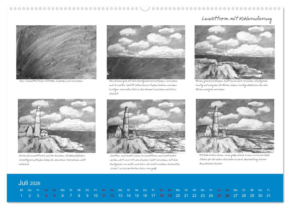 Mal einfach mit ! 12 ausführliche Schritt für Schritt Anleitungen (CALVENDO Premium Wandkalender 2026)