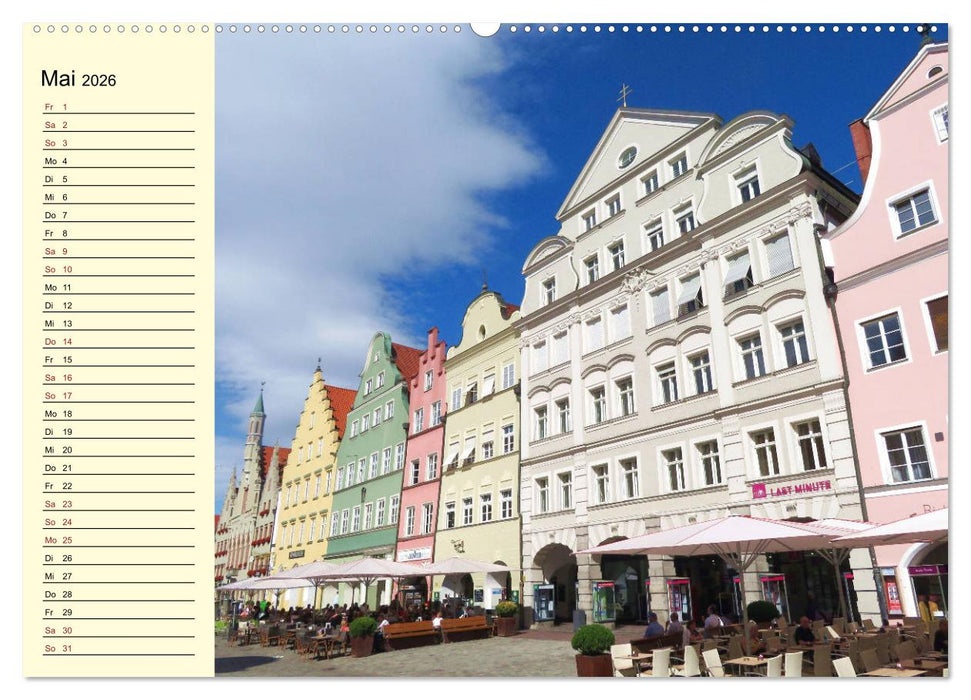 Landshut erleben (CALVENDO Premium Wandkalender 2026)
