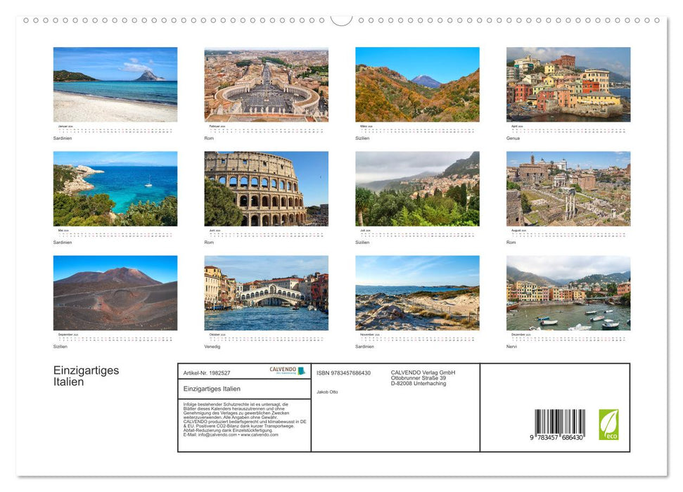 Einzigartiges Italien (CALVENDO Premium Wandkalender 2026)