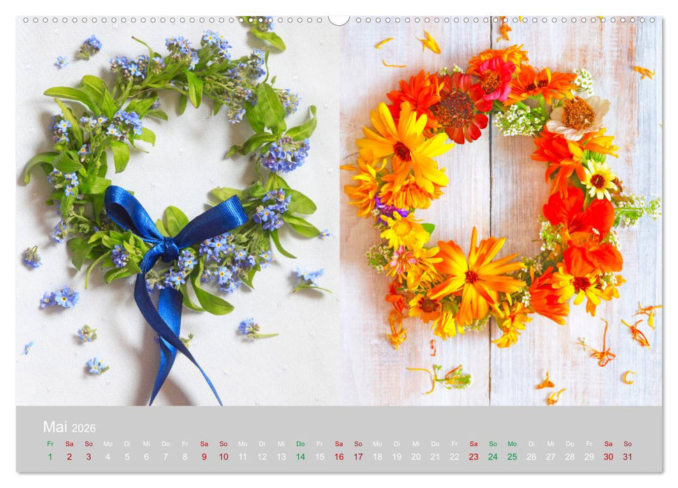 Mit eigenen Kranzarrangements durch das Jahr (CALVENDO Wandkalender 2026)