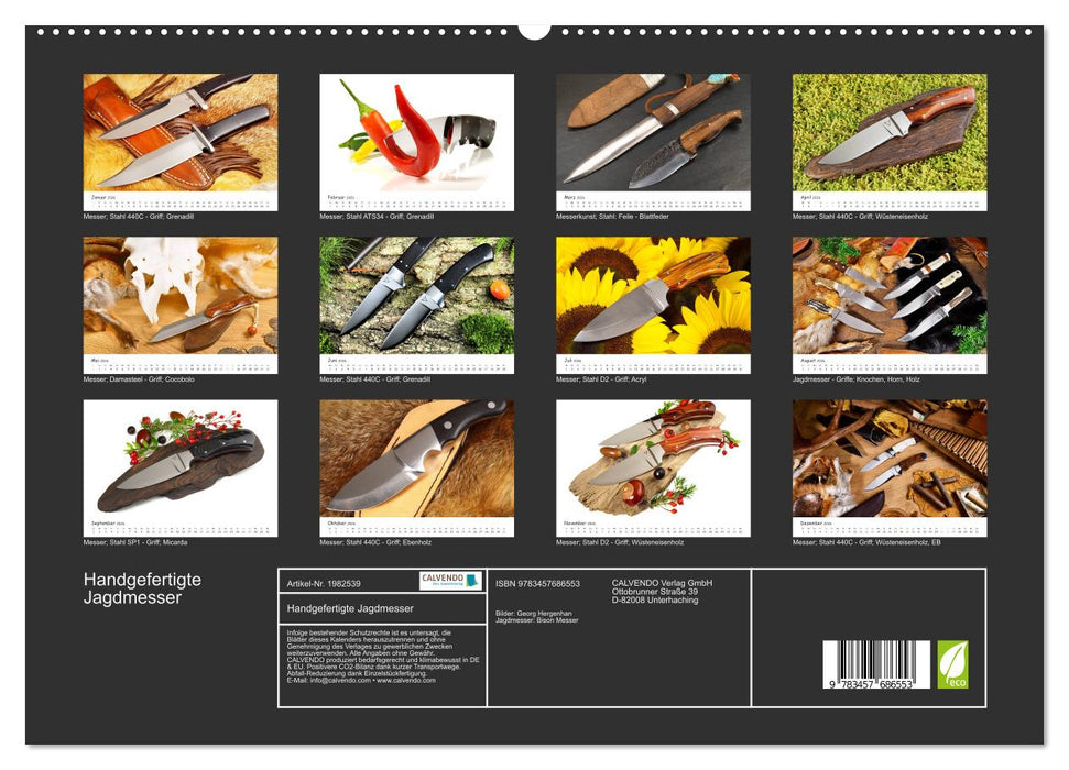 Handgefertigte Jagdmesser (CALVENDO Premium Wandkalender 2026)