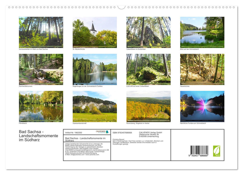 Bad Sachsa - Landschaftsmomente im Südharz (CALVENDO Premium Wandkalender 2026)