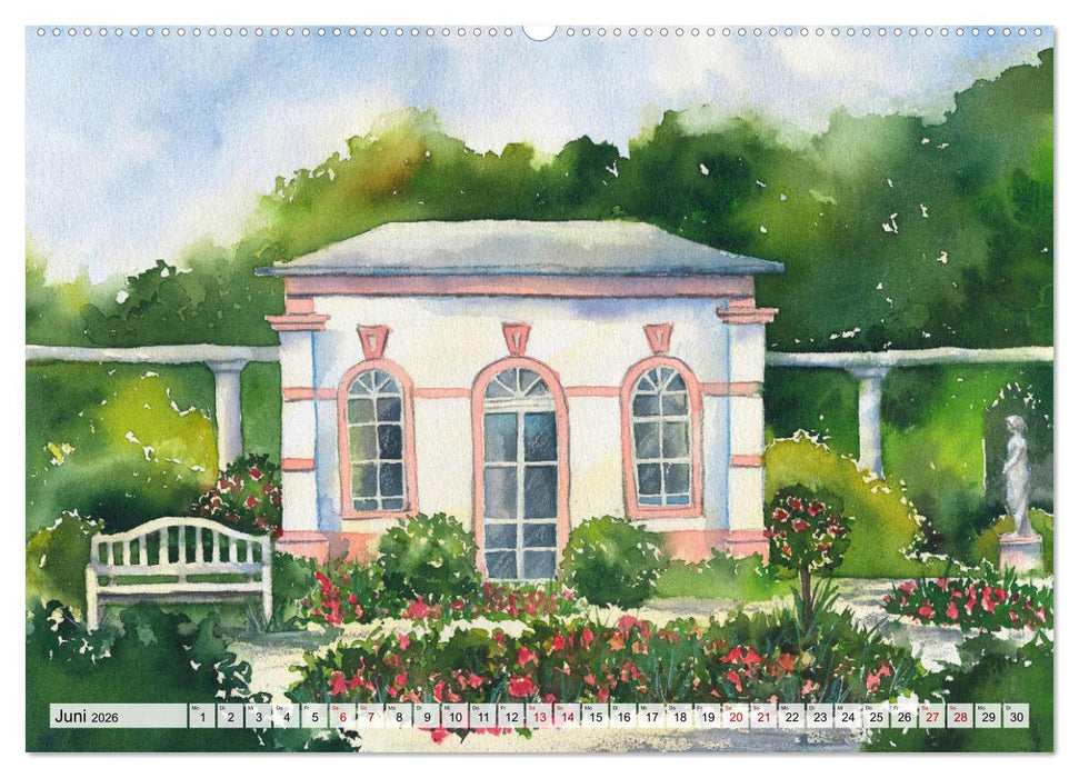 Frankfurt in Aquarell (CALVENDO Premium Wandkalender 2026)