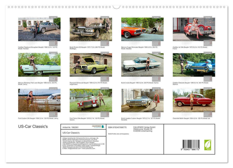 US-Car Classic's (CALVENDO Premium Wandkalender 2026)