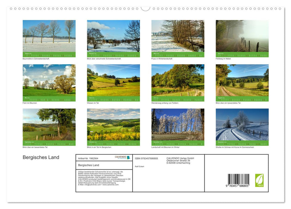 Bergisches Land (CALVENDO Premium Wandkalender 2026)