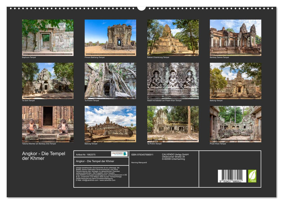 Angkor - Die Tempel der Khmer (CALVENDO Premium Wandkalender 2026)