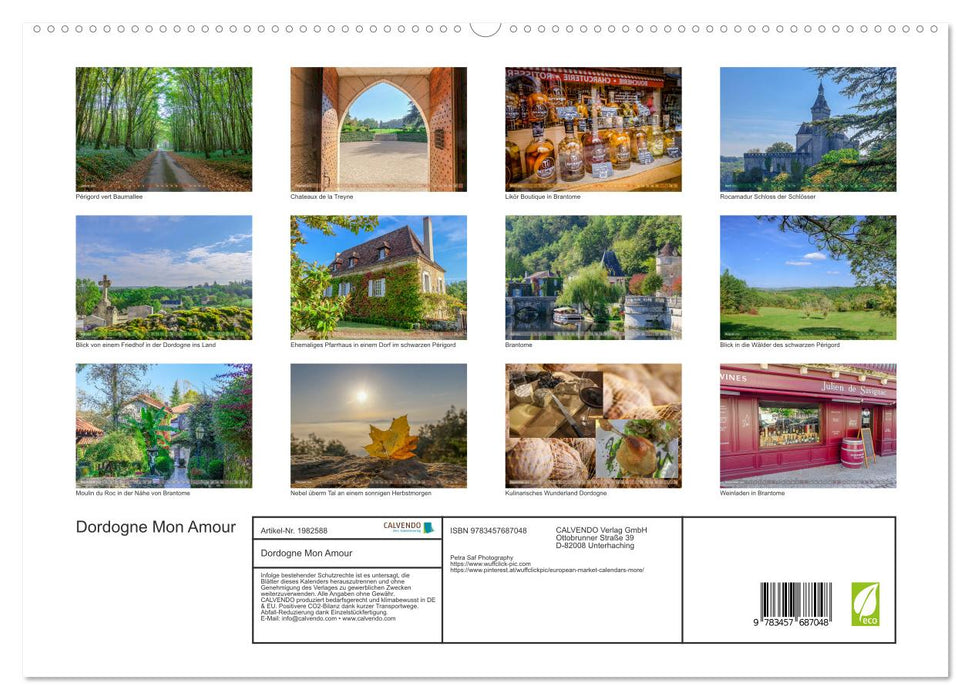 Dordogne Mon Amour (CALVENDO Premium Wandkalender 2026)