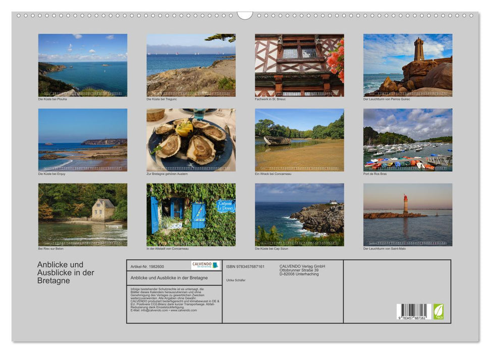 Anblicke und Ausblicke in der Bretagne (CALVENDO Wandkalender 2026)