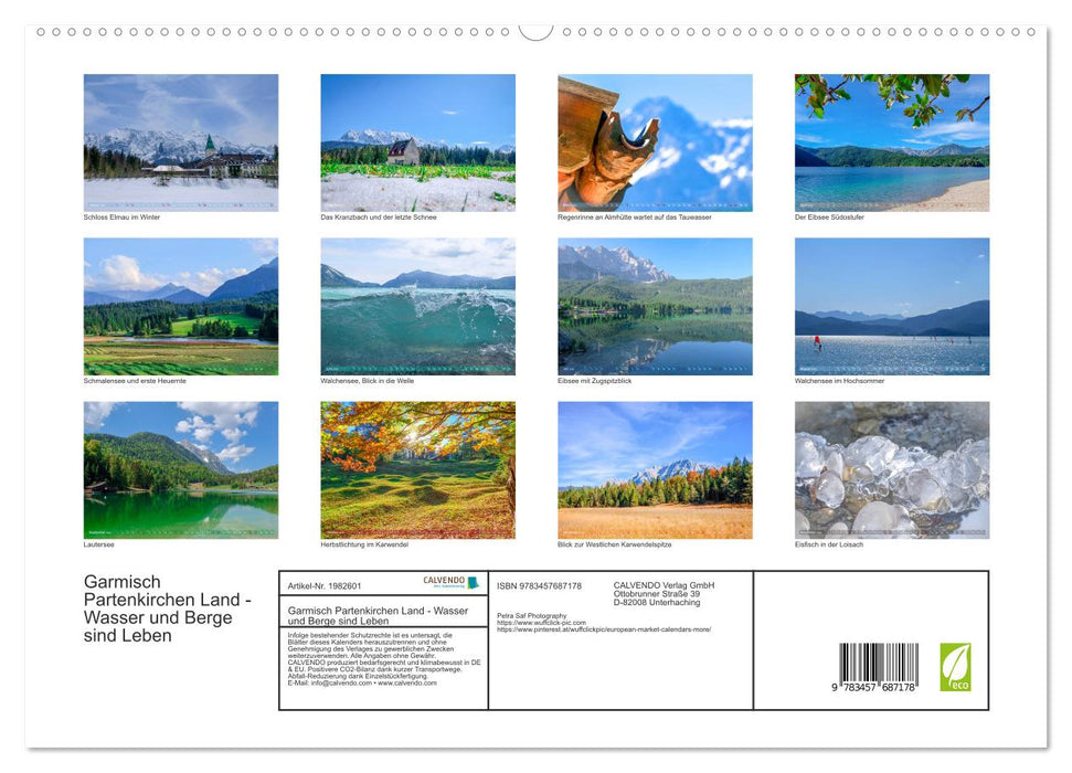 Garmisch Partenkirchen Land - Wasser und Berge sind Leben (CALVENDO Premium Wandkalender 2026)