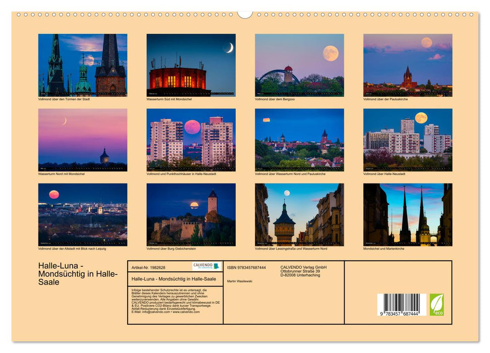 Halle-Luna - Mondsüchtig in Halle-Saale (CALVENDO Premium Wandkalender 2026)