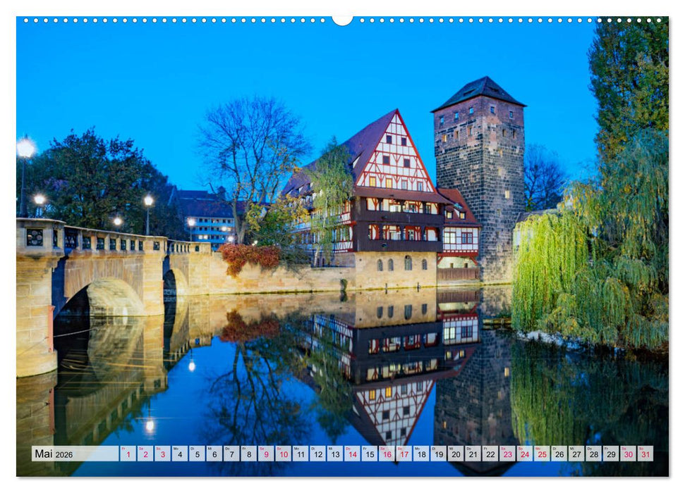 Nürnberg zur Blauen Stunde (CALVENDO Premium Wandkalender 2026)