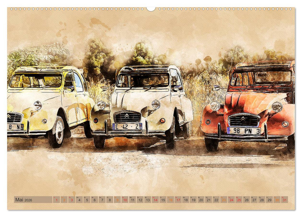 Die Ente, Deux Chevaux, 2CV (CALVENDO Premium Wandkalender 2026)