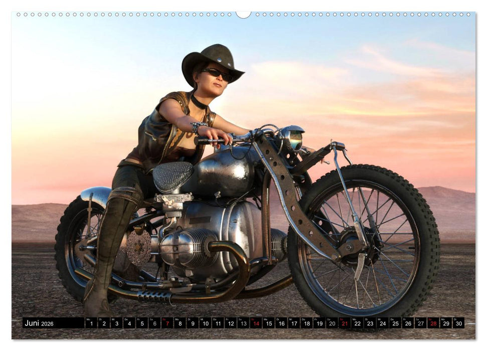 Frauen und Traumbikes (CALVENDO Wandkalender 2026)