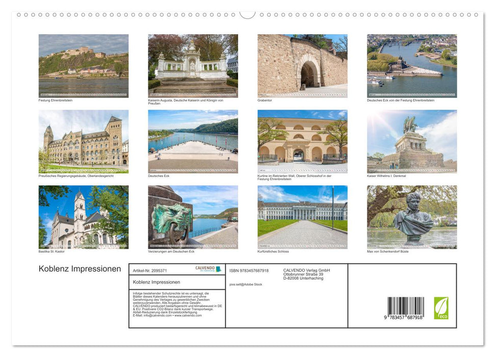 Koblenz Impressionen (CALVENDO Premium Wandkalender 2026)