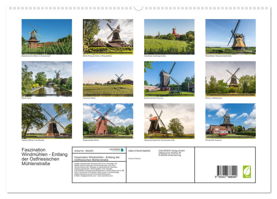 Faszination Windmühlen - Entlang der Ostfriesischen Mühlenstraße (CALVENDO Premium Wandkalender 2026)