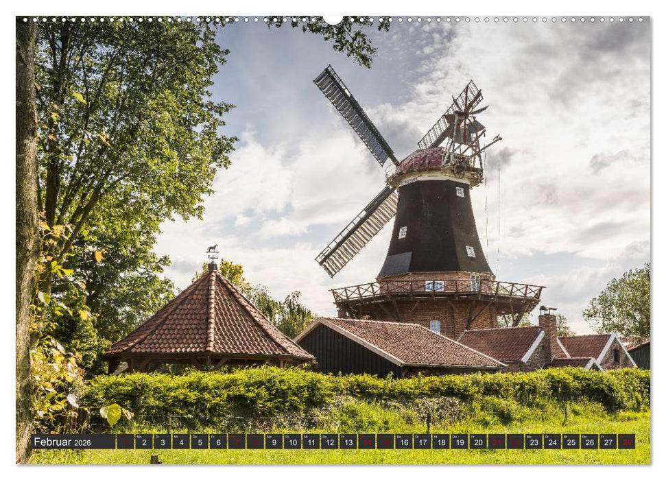 Faszination Windmühlen - Entlang der Ostfriesischen Mühlenstraße (CALVENDO Premium Wandkalender 2026)