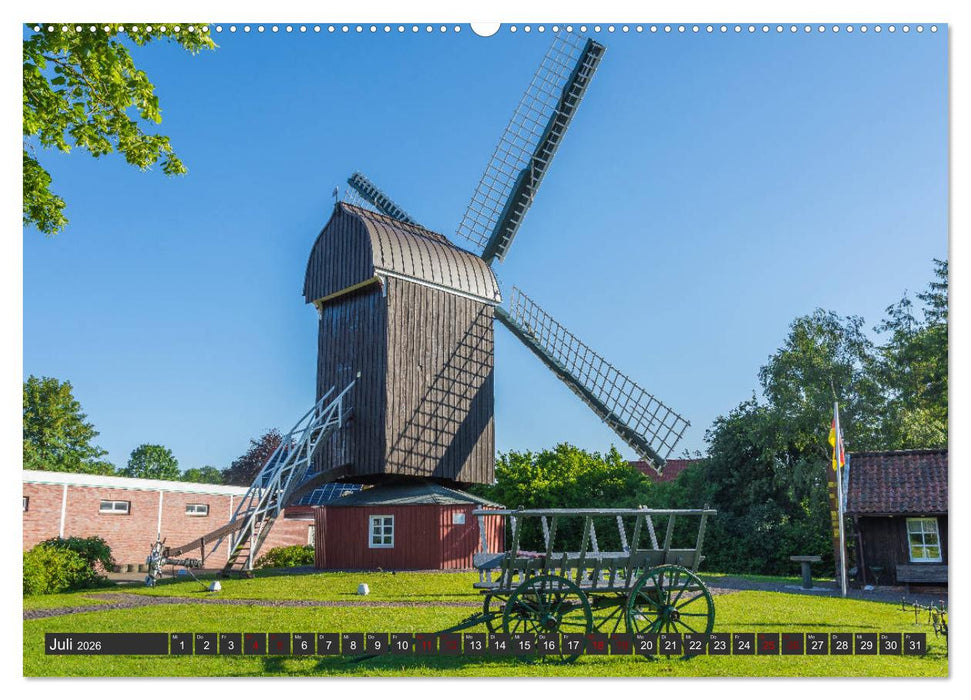 Faszination Windmühlen - Entlang der Ostfriesischen Mühlenstraße (CALVENDO Premium Wandkalender 2026)