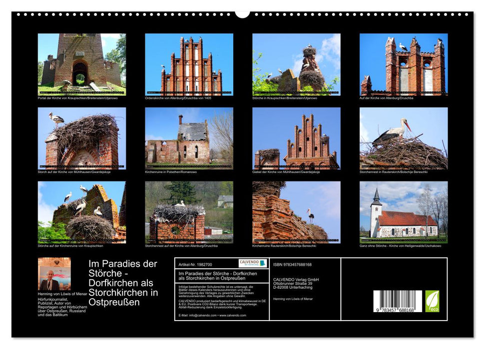 Im Paradies der Störche - Dorfkirchen als Storchkirchen in Ostpreußen (CALVENDO Premium Wandkalender 2026)