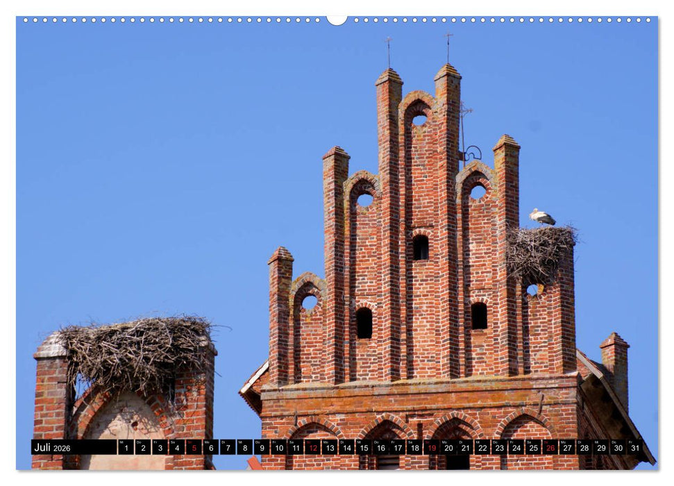 Im Paradies der Störche - Dorfkirchen als Storchkirchen in Ostpreußen (CALVENDO Premium Wandkalender 2026)