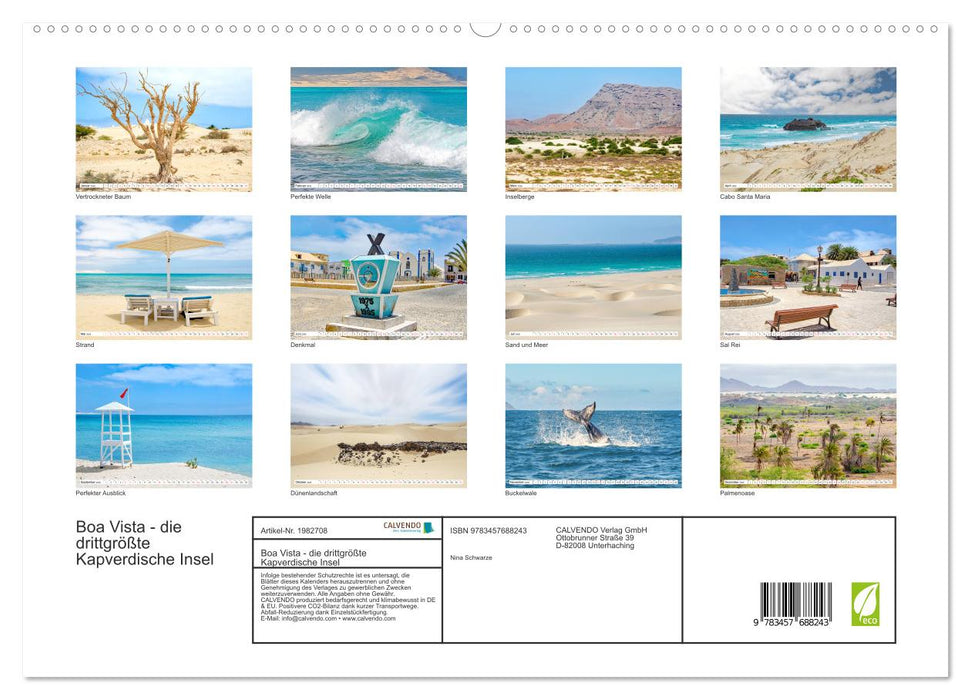 Boa Vista - die drittgrößte Kapverdische Insel (CALVENDO Premium Wandkalender 2026)