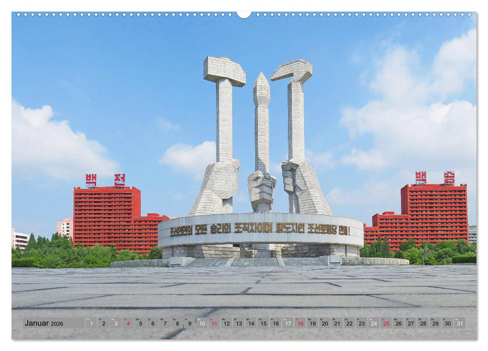 PJÖNGJANG Streifzug durch eine leere Stadt (CALVENDO Premium Wandkalender 2026)
